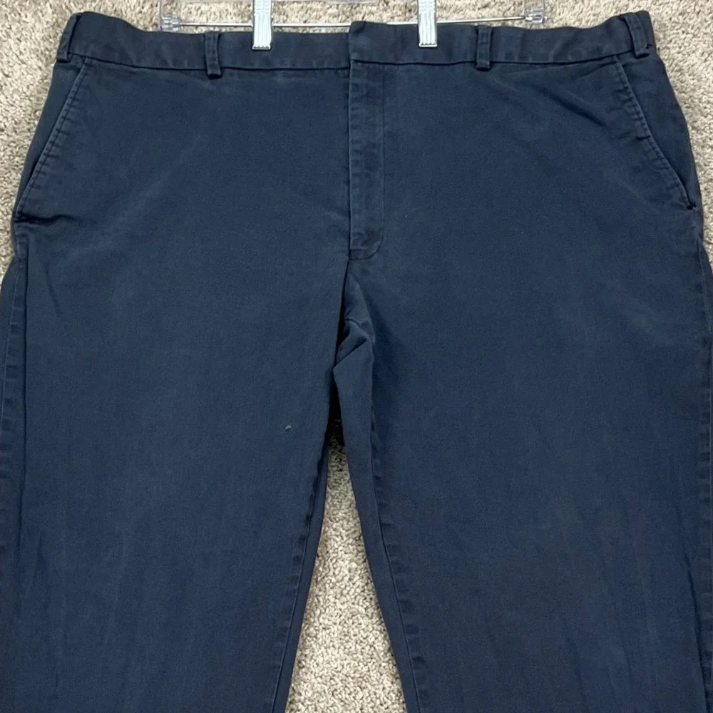 1946 Ballin Stretch Non-Iron Pants Mens 44x32 Navy Blue Chino Flat Front EUC - Picture 2 of 15